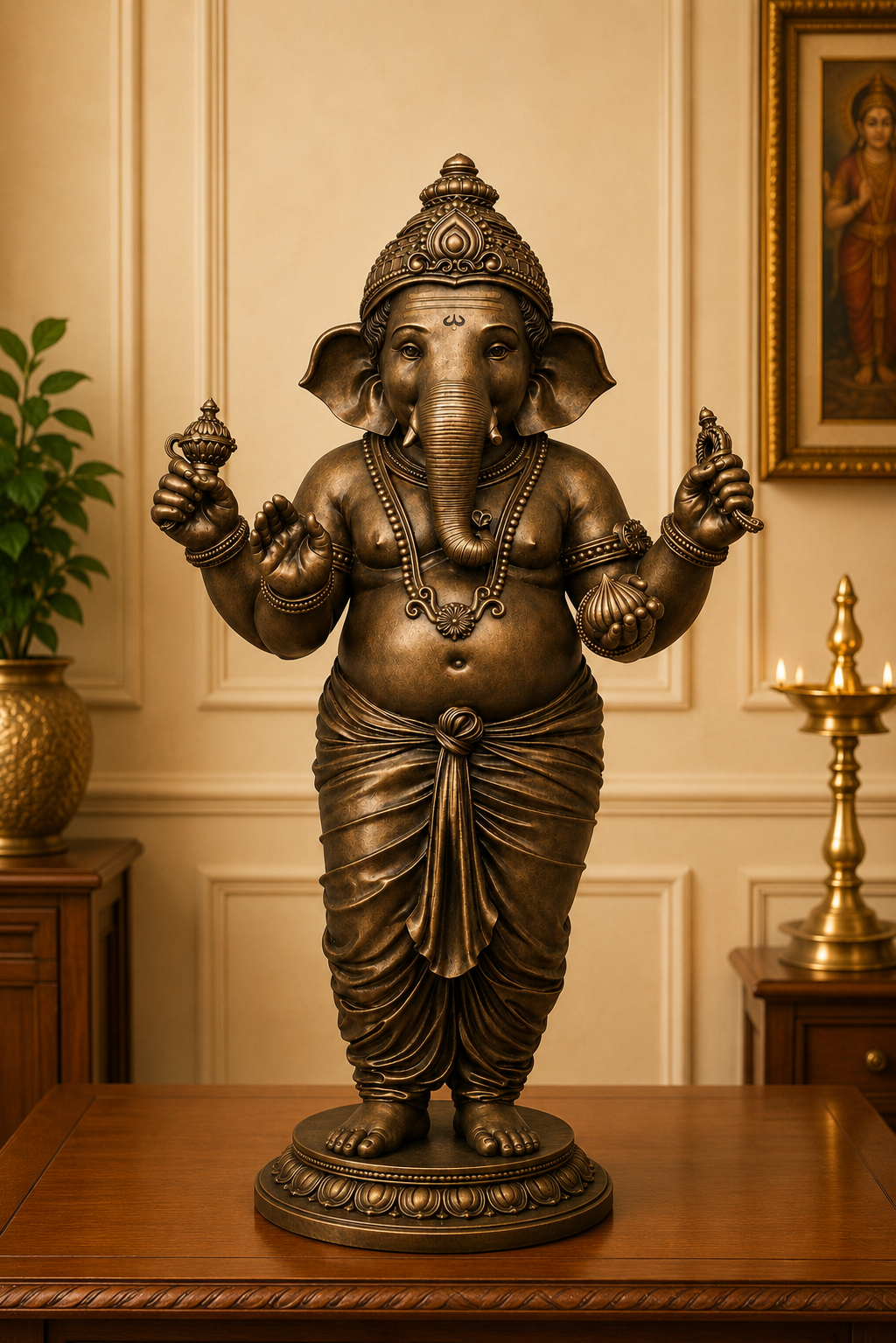 Lord Ganesha Divine Sculpture – Handcrafted Idol by SK Sculpts