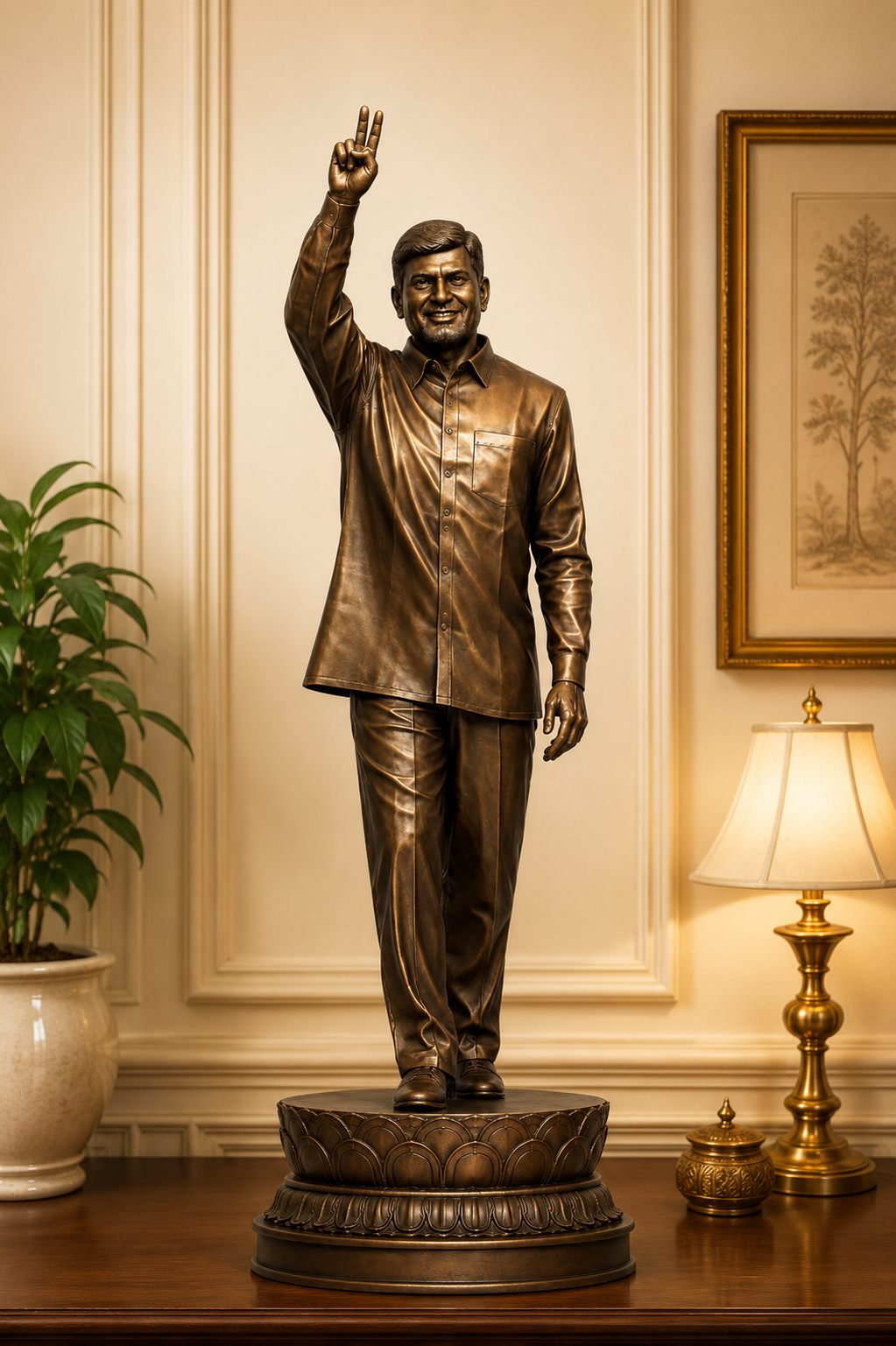 Sri N. Chandrababu Naidu Bust – Andhra Pradesh Leader Tribute by SK Sculpts