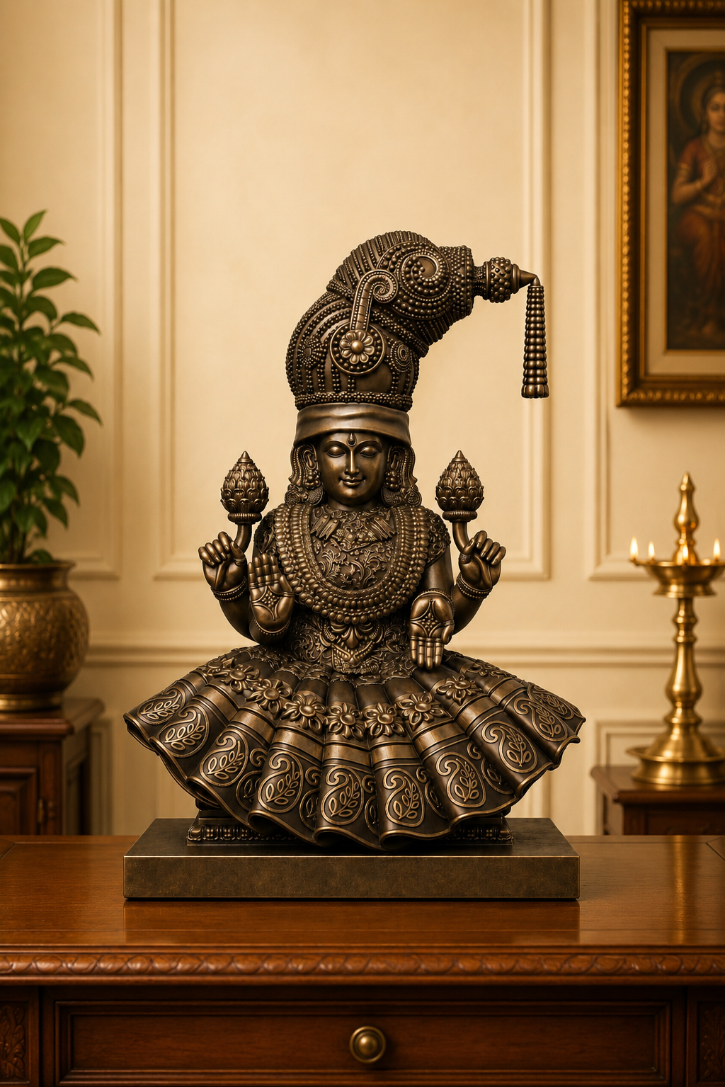 Goddess Padmavathi Divine Sculpture – Handcrafted Idol by SK Sculpts