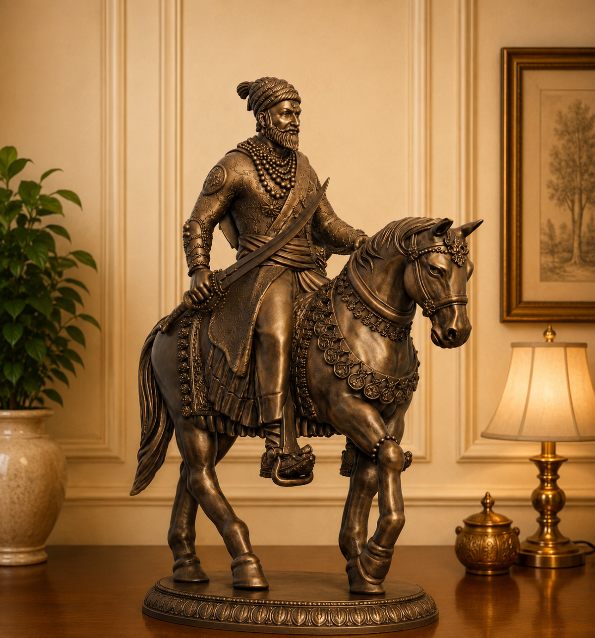 Chatrapati Shivaji Maharaj Bust – Maratha Warrior King Tribute by SK Sculpts
