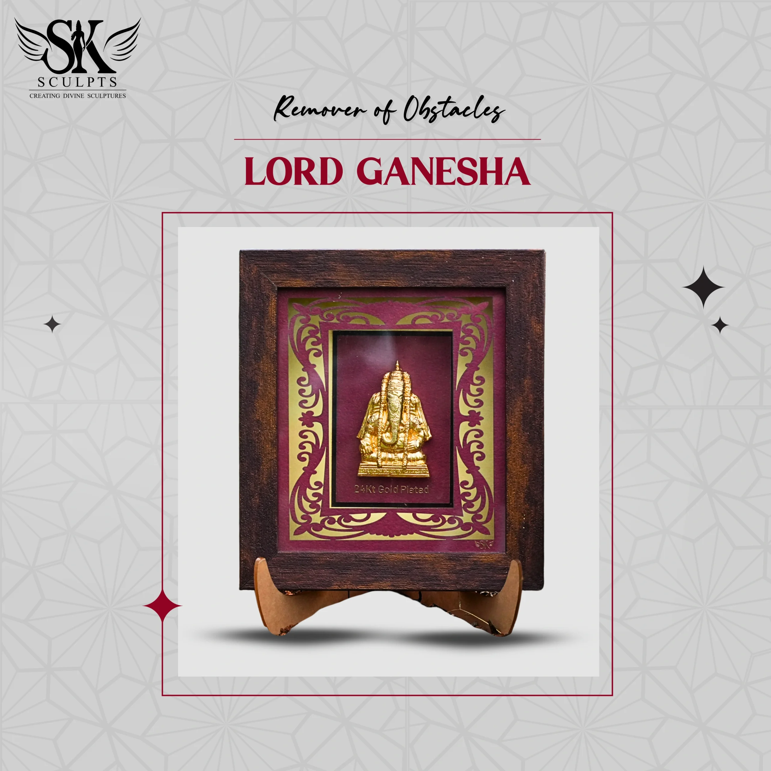 LordGaneshaGP1 LORD GANESHA - GOLD PLATED - Image 1