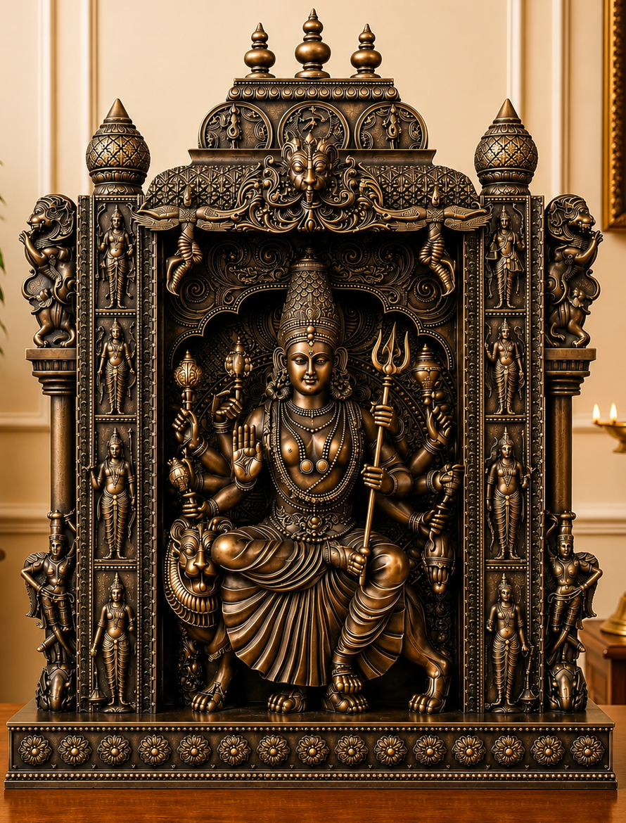 Bronze Durga Devi Temple Sculpture
